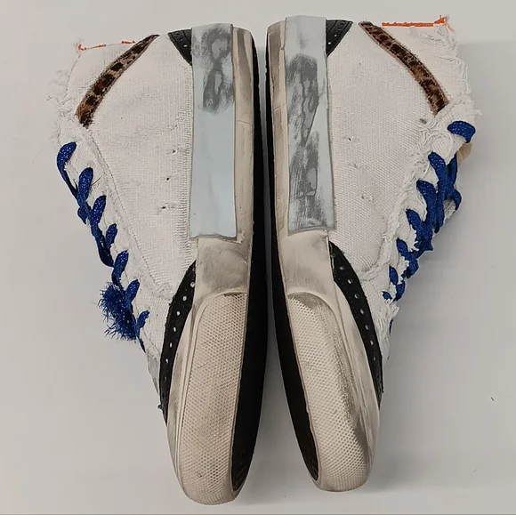Golden Goose Men's Mid Star White Canvas Sneakers - EU44/US11
